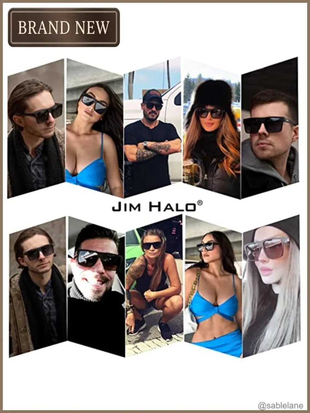 Retro Polarized Square Sunglasses UV400 for Driving Fishing Hiking
